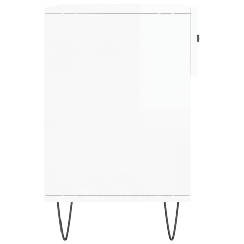 ŁAWKA Z MIEJSCEM NA BUTY POŁYSK BIAŁA 102X35X55CM