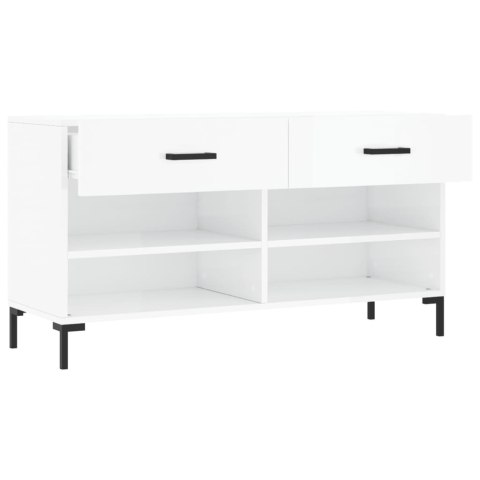 ŁAWKA Z MIEJSCEM NA BUTY POŁYSK BIAŁA 102X35X55CM