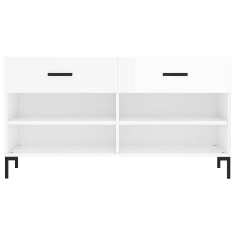 ŁAWKA Z MIEJSCEM NA BUTY POŁYSK BIAŁA 102X35X55CM