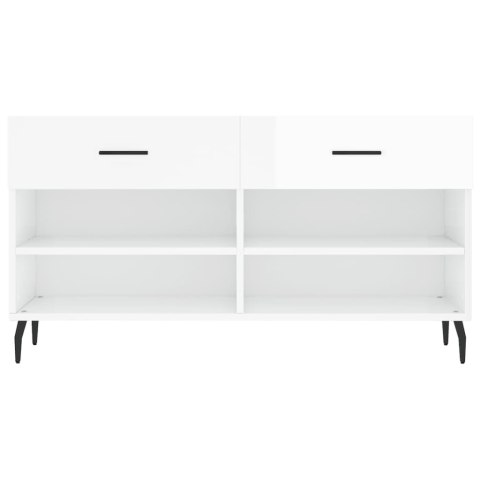 ŁAWKA Z MIEJSCEM NA BUTY POŁYSK BIAŁA 102X35X55CM