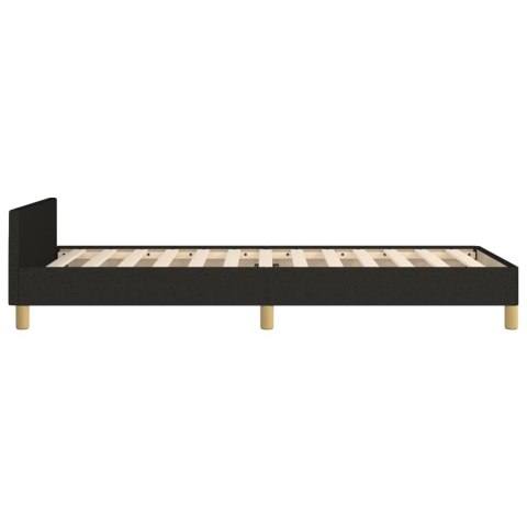 RAMA ŁÓŻKA Z ZAGŁÓWKIEM CZARNA 90X200CM OBITA TKANINĄ