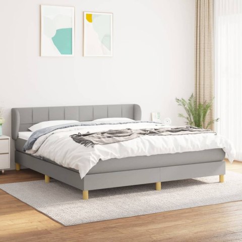 ŁÓŻKO KONTYNENTALNE Z MATERACEM TKANINA 180X200CM SZARE