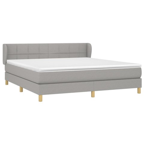 ŁÓŻKO KONTYNENTALNE Z MATERACEM TKANINA 180X200CM SZARE