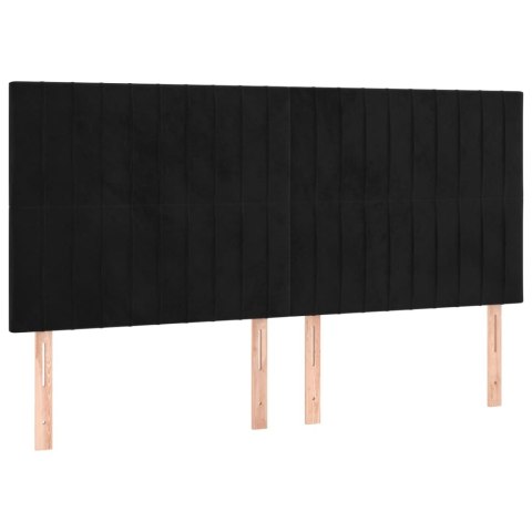 ŁÓŻKO KONTYNENTALNE Z MATERACEM 200X200CM CZARNE AKSAMIT