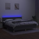 ŁÓŻKO KONTYNENTALNE Z MATERACEM 160X200CM SZARA TKANINA