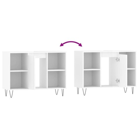 SZAFKA ŁAZIENKOWA BIAŁA POŁYSK 80X33X60CM