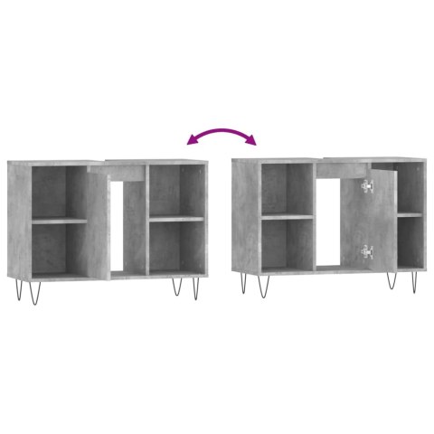 SZAFKA ŁAZIENKOWA SZAROŚĆ BETONU 80X33X60CM