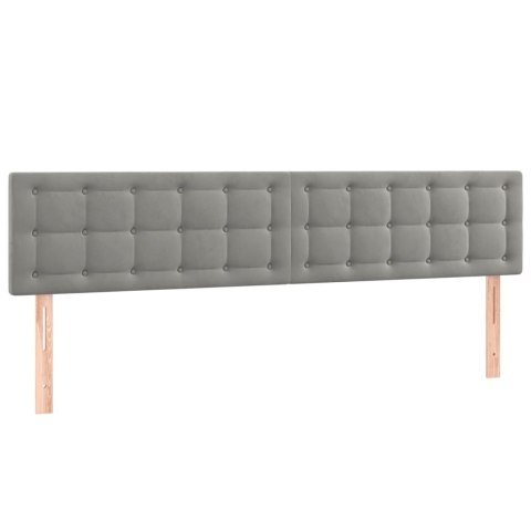 ŁÓŻKO KONTYNENTALNE Z MATERACEM 200X200CM AKSAMIT SZARE