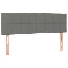 ZAGŁÓWKI DO ŁÓŻKA 2 SZT CIEMNO 72X5X78/88CM SZARE TKANINA
