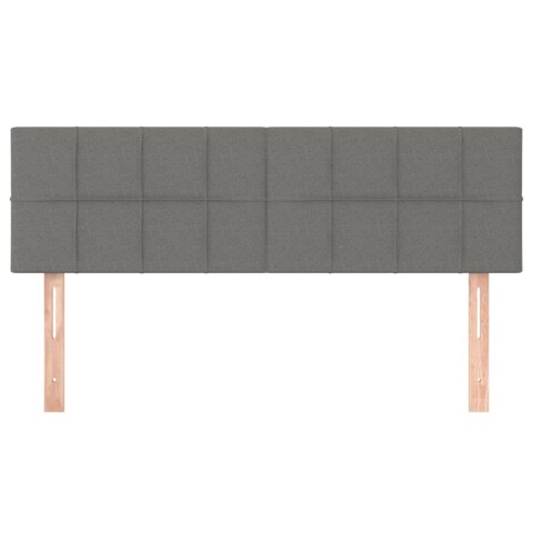 ZAGŁÓWKI DO ŁÓŻKA 2 SZT CIEMNO 72X5X78/88CM SZARE TKANINA