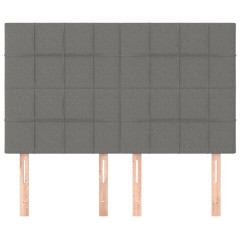 ZAGŁÓWKI DO ŁÓŻKA 4 SZT. CIEMNOSZARE 72X5X78/88CM TKANINA