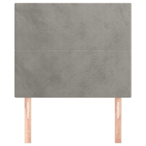 ZAGŁÓWKI DO ŁÓŻKA 2 SZT JASNOSZARY 100X5X78/88CM AKSAMITNY