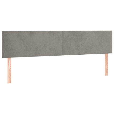 ZAGŁÓWKI DO ŁÓŻKA 2 SZT JASNOSZARY 100X5X78/88CM AKSAMITNY