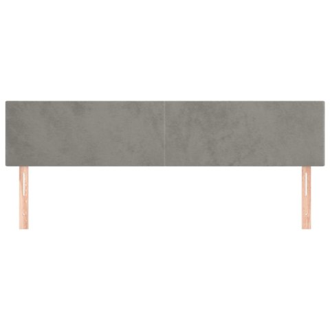 ZAGŁÓWKI DO ŁÓŻKA 2 SZT JASNOSZARY 100X5X78/88CM AKSAMITNY