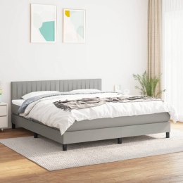 ŁÓŻKO KONTYNENTALNE Z MATERACEM180X200CM JASNOSZARE TKANINA