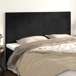 ZAGŁÓWKI DO ŁÓŻKA 4 SZT CZARNY 100X5X78/88CM AKSAMITNY