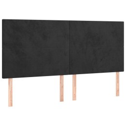 ZAGŁÓWKI DO ŁÓŻKA 4 SZT CZARNY 100X5X78/88CM AKSAMITNY