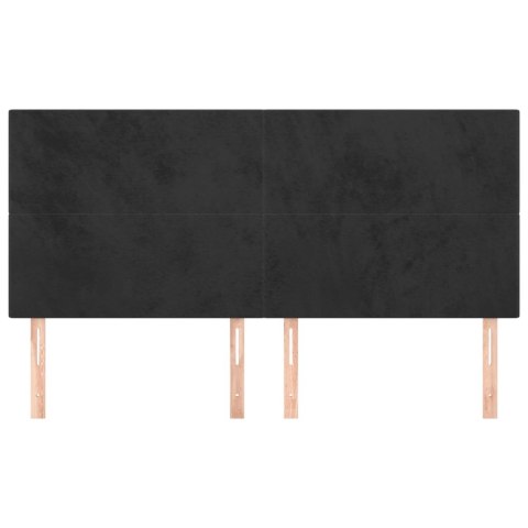 ZAGŁÓWKI DO ŁÓŻKA 4 SZT CZARNY 100X5X78/88CM AKSAMITNY