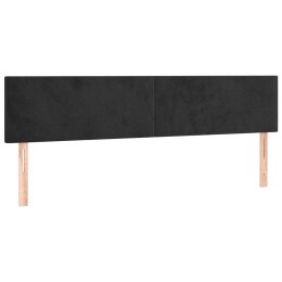 ZAGŁÓWKI DO ŁÓŻKA 2 SZT. CZARNY 100X5X78/88CM AKSAMITNY