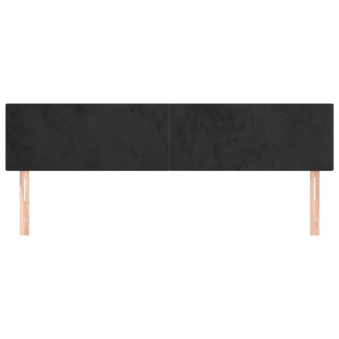 ZAGŁÓWKI DO ŁÓŻKA 2 SZT. CZARNY 100X5X78/88CM AKSAMITNY