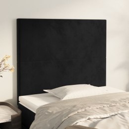 ZAGŁÓWKI DO ŁÓŻKA 2 SZT. CZARNY 100X5X78/88CM AKSAMITNY