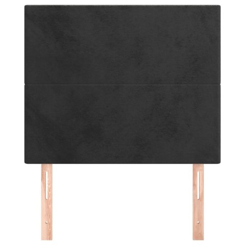 ZAGŁÓWKI DO ŁÓŻKA 2 SZT. CZARNY 100X5X78/88CM AKSAMITNY