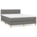 ŁÓŻKO KONTYNENTALNE Z MATERACEM 140X200CM CIEMNOSZARA TKANINA