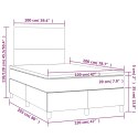 ŁÓŻKO KONTYNENTALNE Z MATERACEM 120X200CM CZARNE AKSAMIT