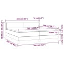 ŁÓŻKO KONTYNENTALNE Z MATERACEM CZARNE AKSAMIT 200X200CM