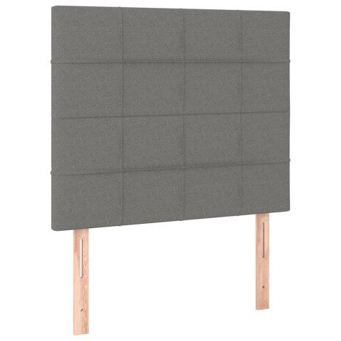 ŁÓŻKO KONTYNENTALNE Z MATERACEM CIEMNOSZARA TKANINA 90X190CM