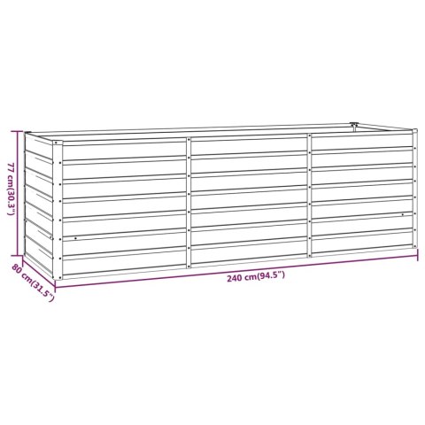 PODWYŻSZONA DONICA RDZAWA 240X80X77CM STAL KORTENOWSKA