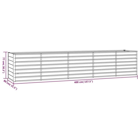 PODWYŻSZONA DONICA RDZAWA 400X80X77CM STAL KORTENOWSKA