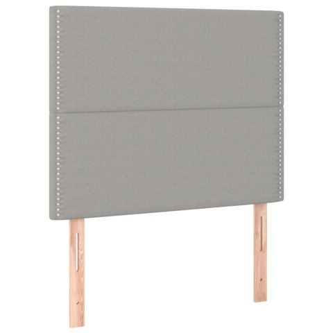 ŁÓŻKO KONTYNENTALNE Z MATERACEM 100X200CM JASNOSZARE TKANINA