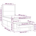 ŁÓŻKO KONTYNENTALNE Z MATERACEM 100X200CM JASNOSZARE TKANINA