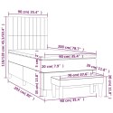 ŁÓŻKO KONTYNENTALNE Z MATERACEM JASNOSZARE TKANINA 90X200CM