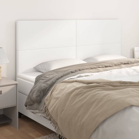ZAGŁÓWEK BIAŁY 200X5X118/128 CM SKÓRA EKOLOGICZNA