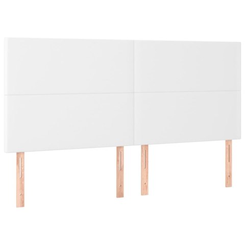 ZAGŁÓWEK BIAŁY 200X5X118/128 CM SKÓRA EKOLOGICZNA