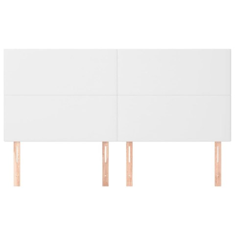 ZAGŁÓWEK BIAŁY 200X5X118/128 CM SKÓRA EKOLOGICZNA