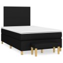 ŁÓŻKO KONTYNENTALNE Z MATERACEM CZARNE TKANINA 120X200CM