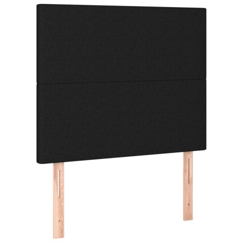 ŁÓŻKO KONTYNENTALNE Z MATERACEM CZARNE TKANINA 120X200CM