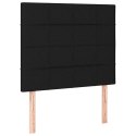 ŁÓŻKO KONTYNENTALNE Z MATERACEM CZARNE TKANINA 90X200CM