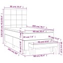ŁÓŻKO KONTYNENTALNE Z MATERACEM CZARNE TKANINA 90X200CM