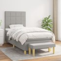 ŁÓŻKO KONTYNENTALNE Z MATERACEM 80X200CM JASNOSZARE TKANINA