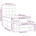 ŁÓŻKO KONTYNENTALNE Z MATERACEM 80X200CM JASNOSZARE TKANINA