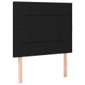 ŁÓŻKO KONTYNENTALNE Z MATERACEM 90X200CM CZARNE TKANINA