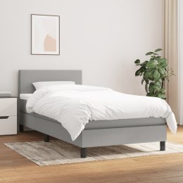 ŁÓŻKO KONTYNENTALNE Z MATERACEM 80X200CM JASNOSZARE TKANINA
