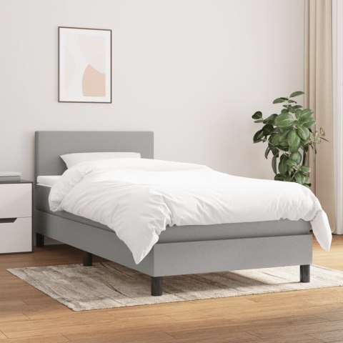 ŁÓŻKO KONTYNENTALNE Z MATERACEM 80X200CM JASNOSZARE TKANINA