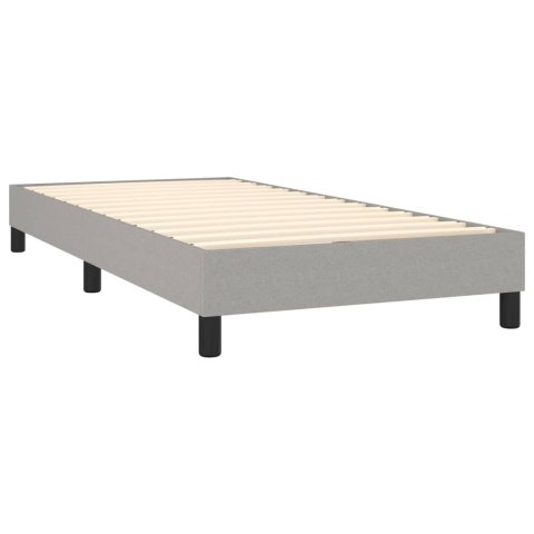 ŁÓŻKO KONTYNENTALNE Z MATERACEM 80X200CM JASNOSZARE TKANINA