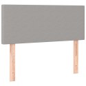 ŁÓŻKO KONTYNENTALNE Z MATERACEM 80X200CM JASNOSZARE TKANINA