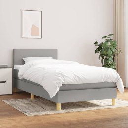 ŁÓŻKO KONTYNENTALNE Z MATERACEM 80X200CM JASNOSZARE TKANINA
